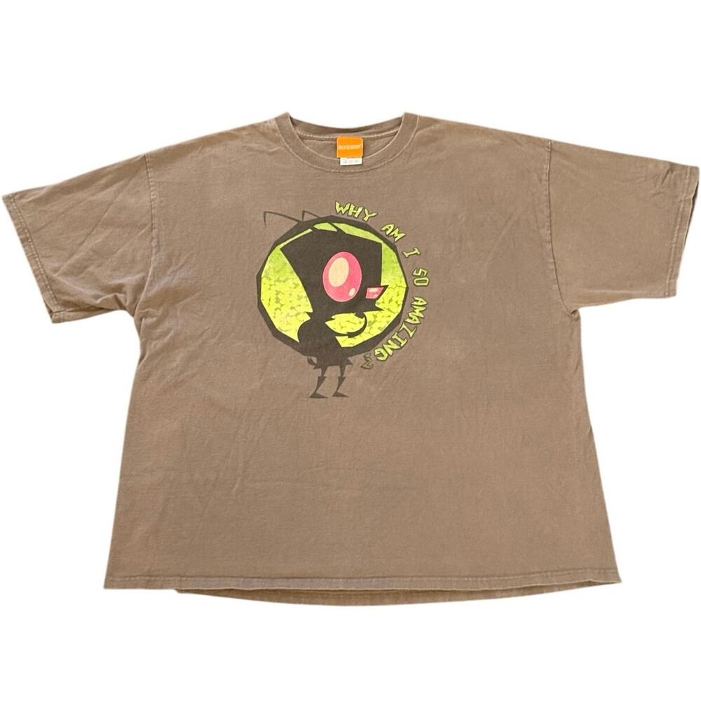 Vintage Y2K Invader Zim Why Am I So Amazing 2004 TV Cartoon Promo Shirt XXL